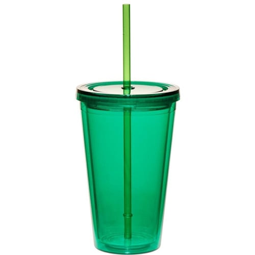 16 oz. Double Wall Acrylic Tumbler with Straw