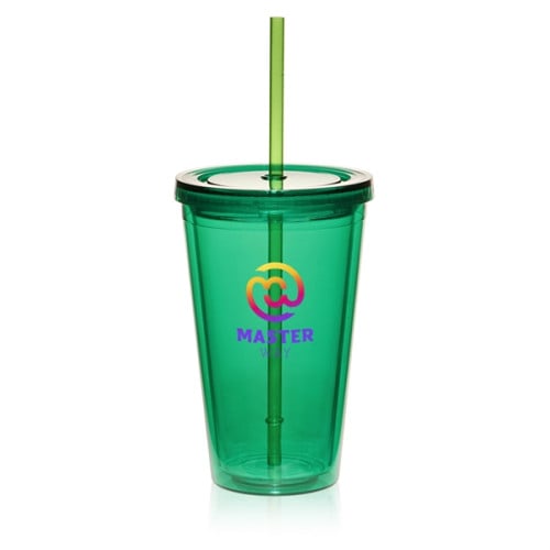 16 oz. Double Wall Acrylic Tumbler with Straw