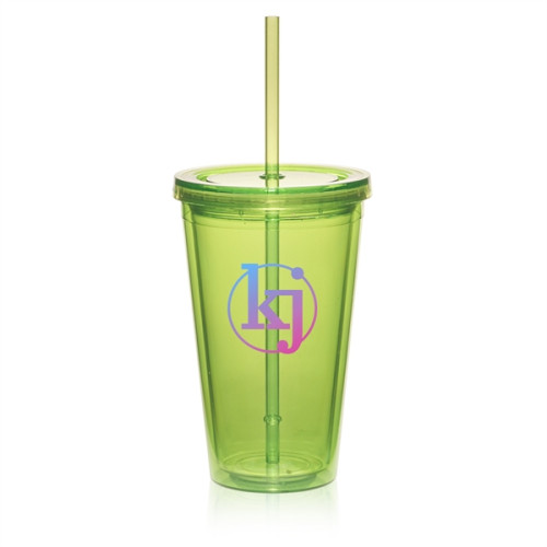 16 oz. Double Wall Acrylic Tumbler with Straw