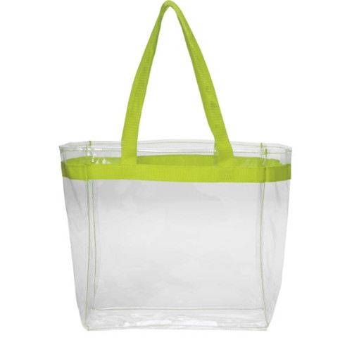 Color Handles Clear Plastic Tote Bags