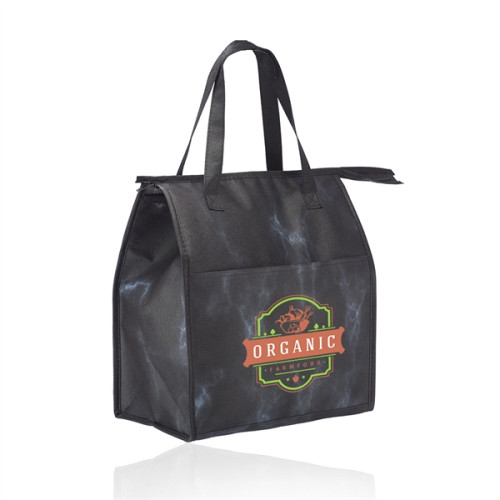 Marble Insulated Tote Bag with Pocket