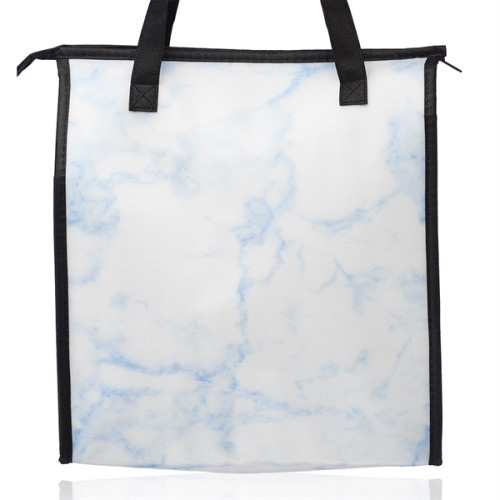 Marble Insulated Tote Bag with Pocket
