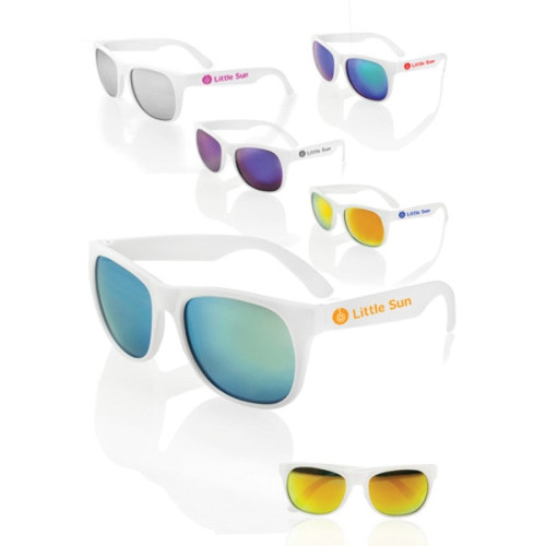 Color Lens Sunglasses with White Frames