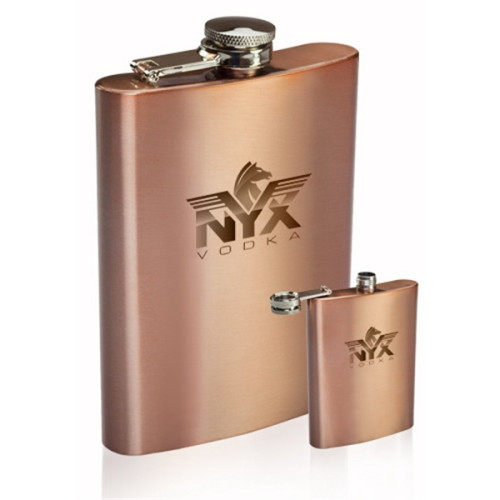 8 oz. Gran Torino Copper Coated Hip Flask
