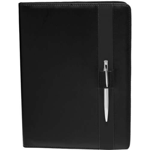 Color Block Black Leather Portfolios