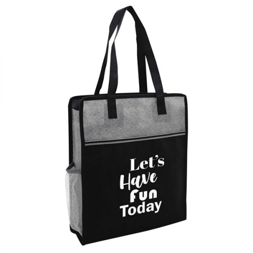 Color Basics Heathered Non-Woven Tote Bag