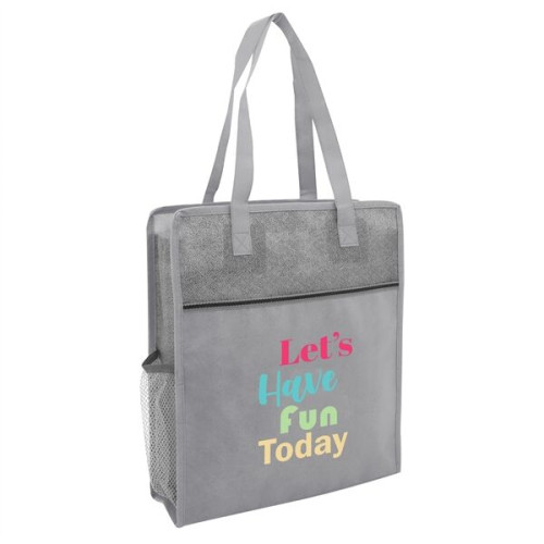 Color Basics Heathered Non-Woven Tote Bag