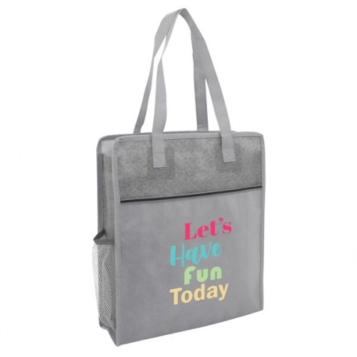 Color Basics Heathered Non-Woven Tote Bag