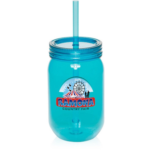 24 oz plastic mason jars with straw