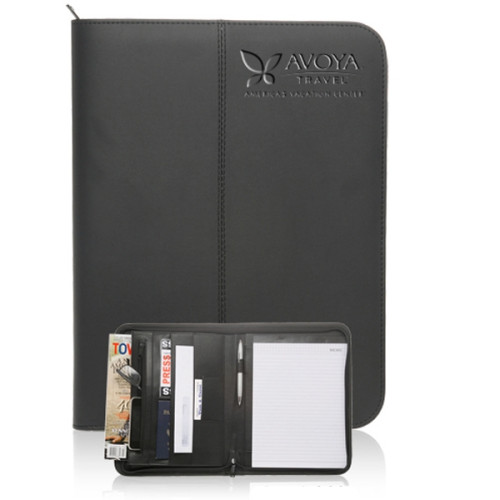 Zippered Black Leather Portfolios