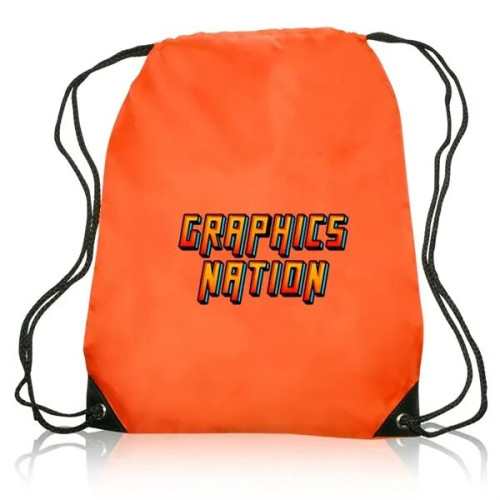 Black Trim Drawstring Bag