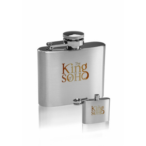 2 oz Heron Brushed Finish Stainless Steel Hip Flask