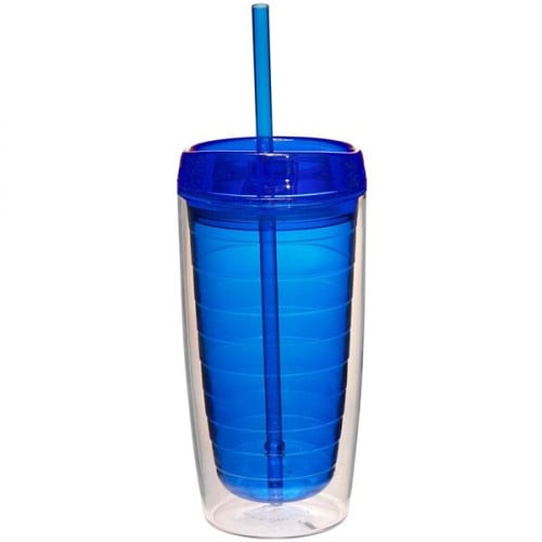 16 oz. Double Wall Acrylic Tumblers With Straw