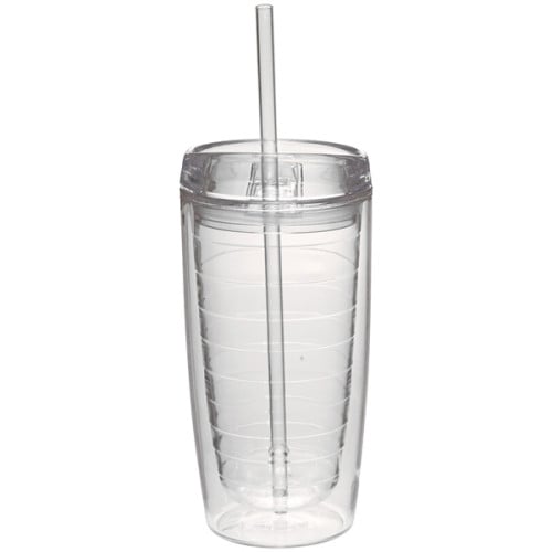 16 oz. Double Wall Acrylic Tumblers With Straw