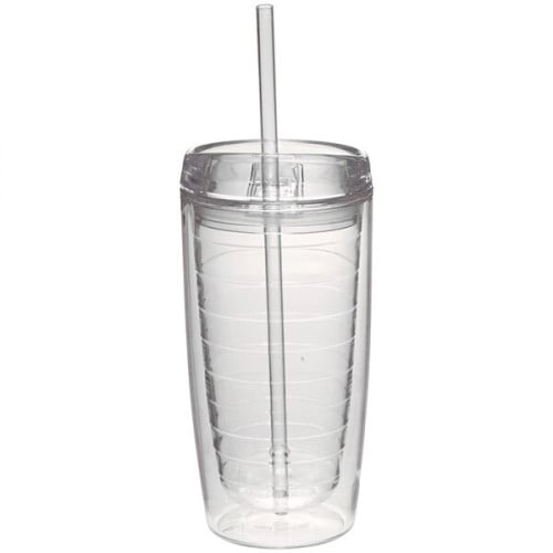 16 oz. Double Wall Acrylic Tumblers With Straw
