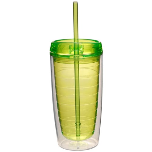 16 oz. Double Wall Acrylic Tumblers With Straw