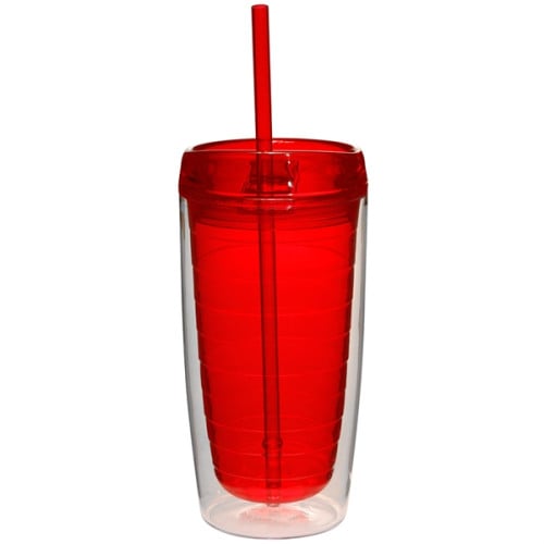 16 oz. Double Wall Acrylic Tumblers With Straw