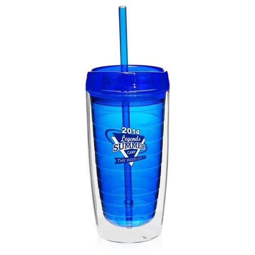 16 oz. Double Wall Acrylic Tumblers With Straw