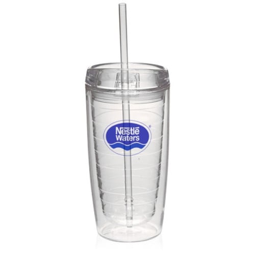 16 oz. Double Wall Acrylic Tumblers With Straw