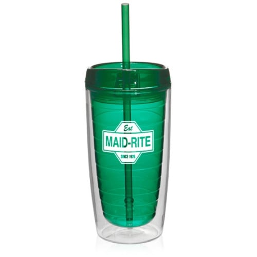 16 oz. Double Wall Acrylic Tumblers With Straw