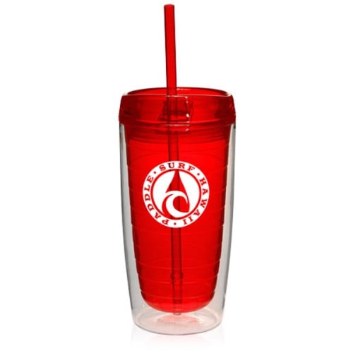 16 oz. Double Wall Acrylic Tumblers With Straw