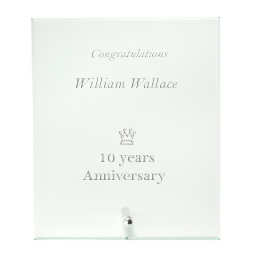 Large Jade Glass Plaque Awards with Stand