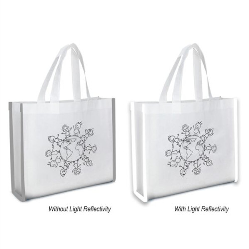 Reflective Non-Woven Coloring Tote Bag With Crayons