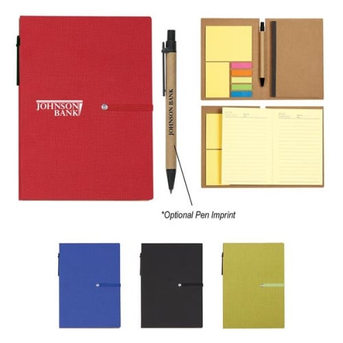 Notebook With Sticky Notes And Pen