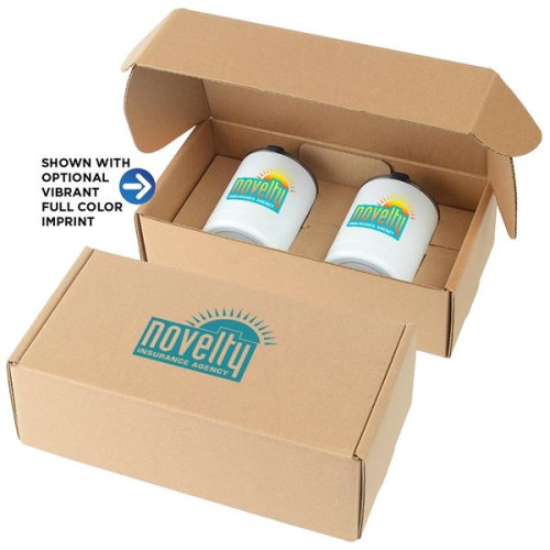 10 Oz. Stainless Steel Low Ball Glass Gift Box Set