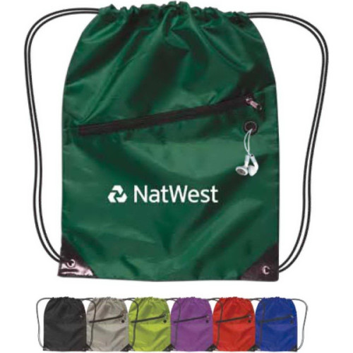 Drawstring Backpack With Zipper