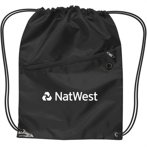 Drawstring Backpack With Zipper