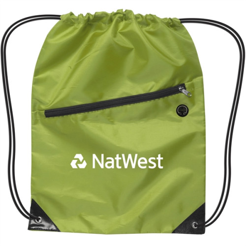 Drawstring Backpack With Zipper