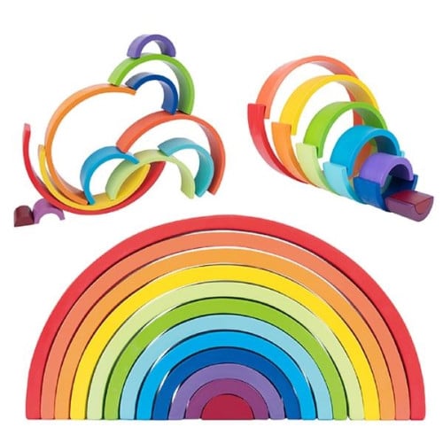Wooden Rainbow Building Blocks