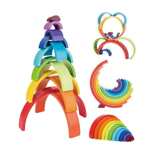 Wooden Rainbow Building Blocks