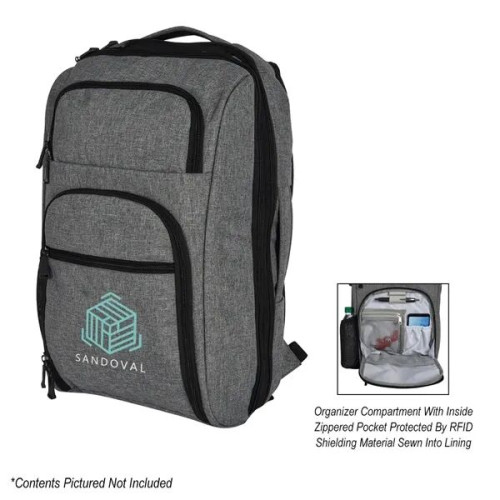 Heathered RFID Laptop Backpack & Briefcase