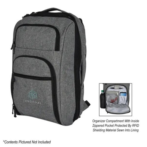 Heathered RFID Laptop Backpack & Briefcase