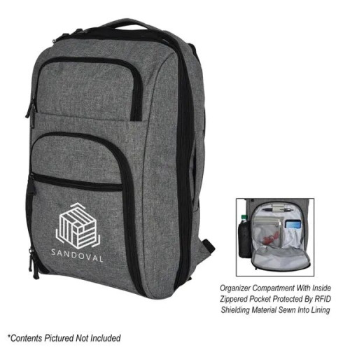 Heathered RFID Laptop Backpack & Briefcase