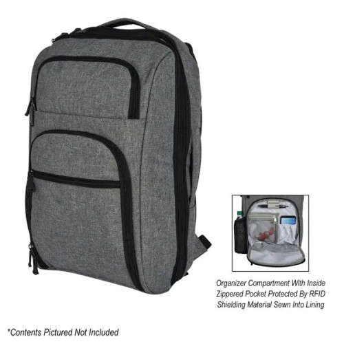 Heathered RFID Laptop Backpack & Briefcase