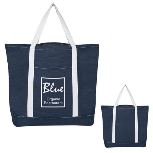 Denim Shopping Tote Bag