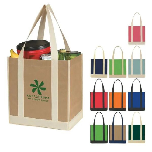 Non-Woven Two-Tone Shopper Tote Bag