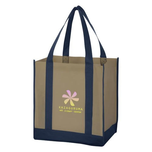 Non-Woven Two-Tone Shopper Tote Bag