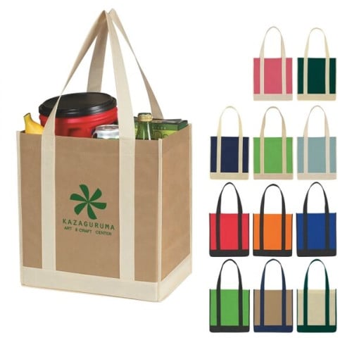 Non-Woven Two-Tone Shopper Tote Bag