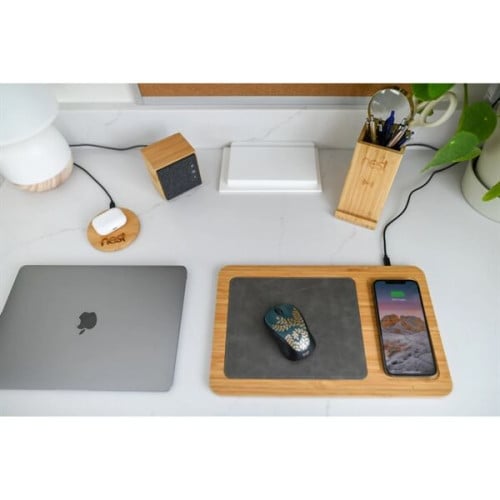 Auden Bamboo Wireless Charging Mouse Pad