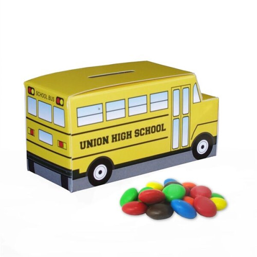 School Bus Paper Bank with Mini Bag of M&Ms®