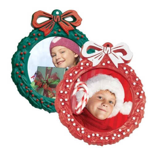 Snap-In Photo Holiday Christmas Tree Wreath