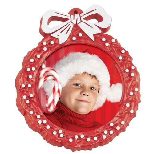 Snap-In Photo Holiday Christmas Tree Wreath