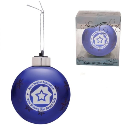 Light Up Glass Holiday Christmas Tree Ornament