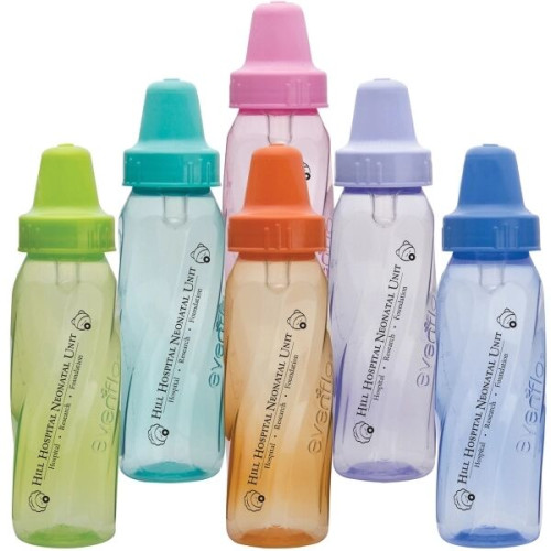 8 oz Assorted Color Evenflo Baby Bottles