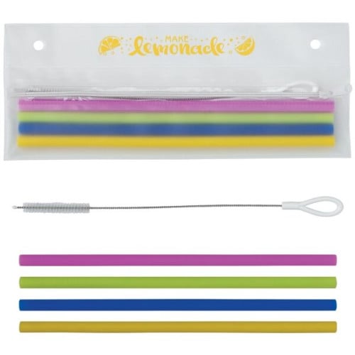 Reusable Silicone Straw Set