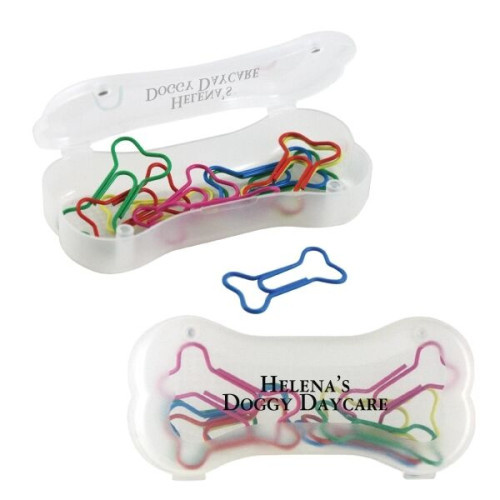 Dog Bone Shaped Paper Clips & Case